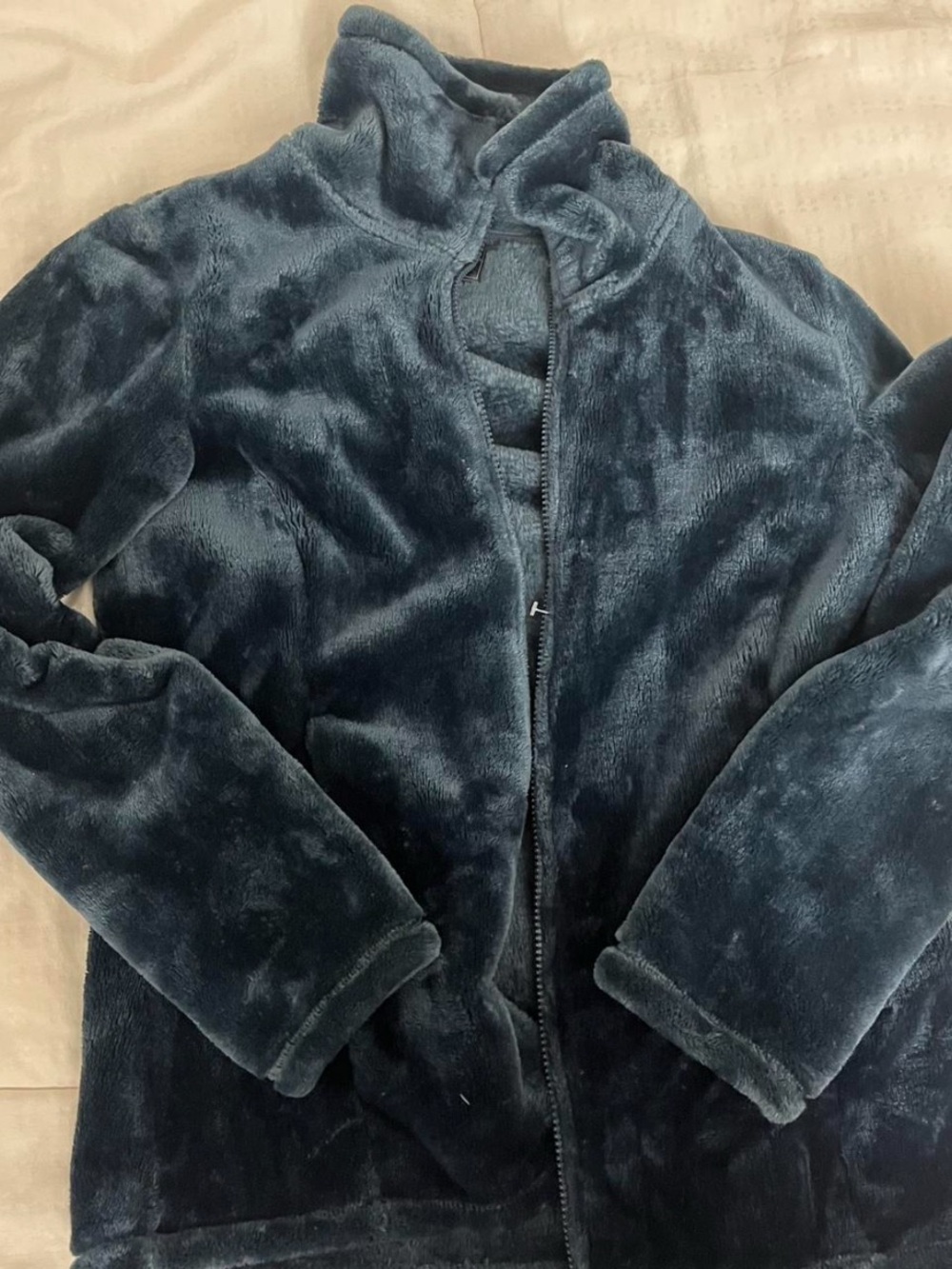 Cozy Plush Zip-Up Jacket in Deep Teal